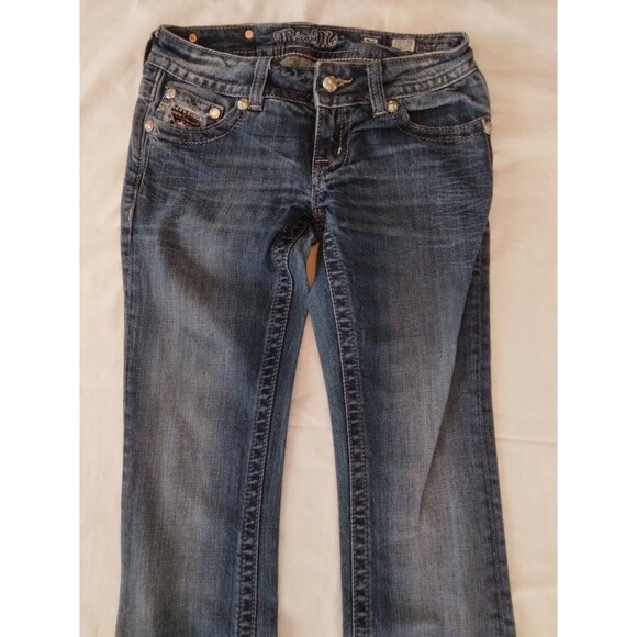Miss Me Jeans Blue Medium Wash JP6050B2 Boot Cut Embellished Size 26 - Picture 2 of 8